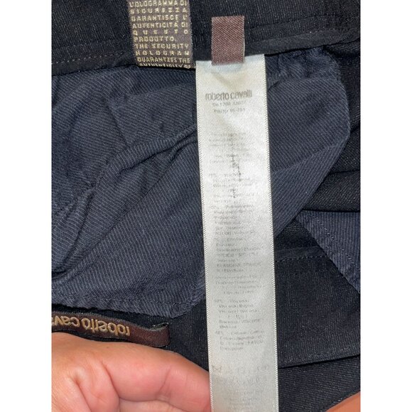 Roberto Cavalli Womens Black Skinny Pants With Zipper Pockets Size 8 - Picture 11 of 12